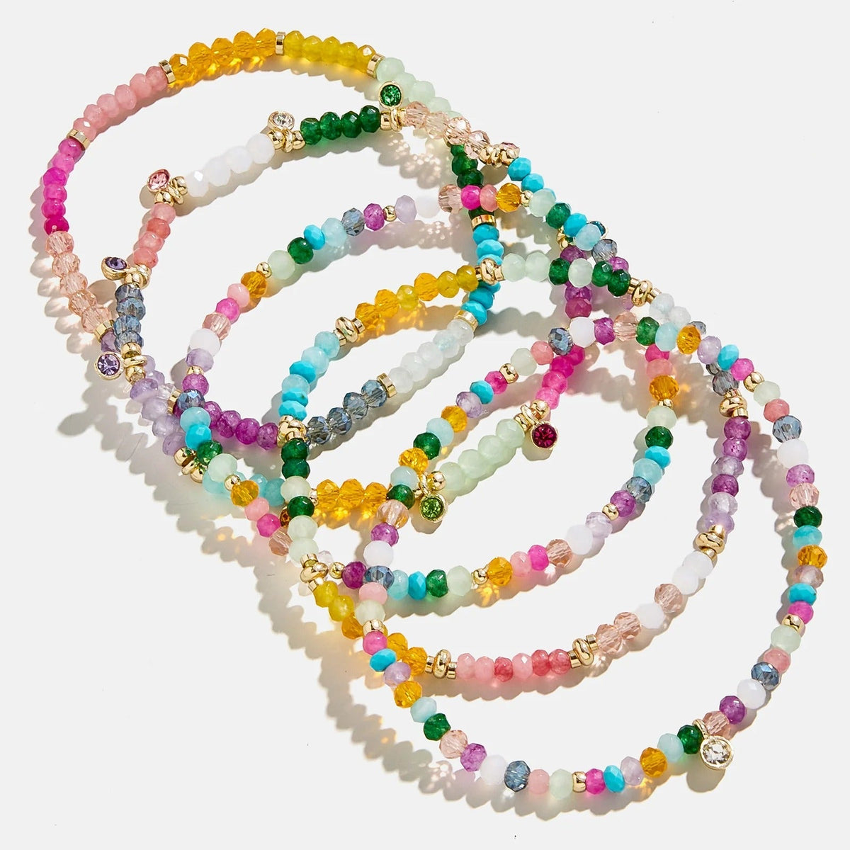 Lavisa - Multi-Color Semi-Precious Stone Bracelet Set - Side Profile View