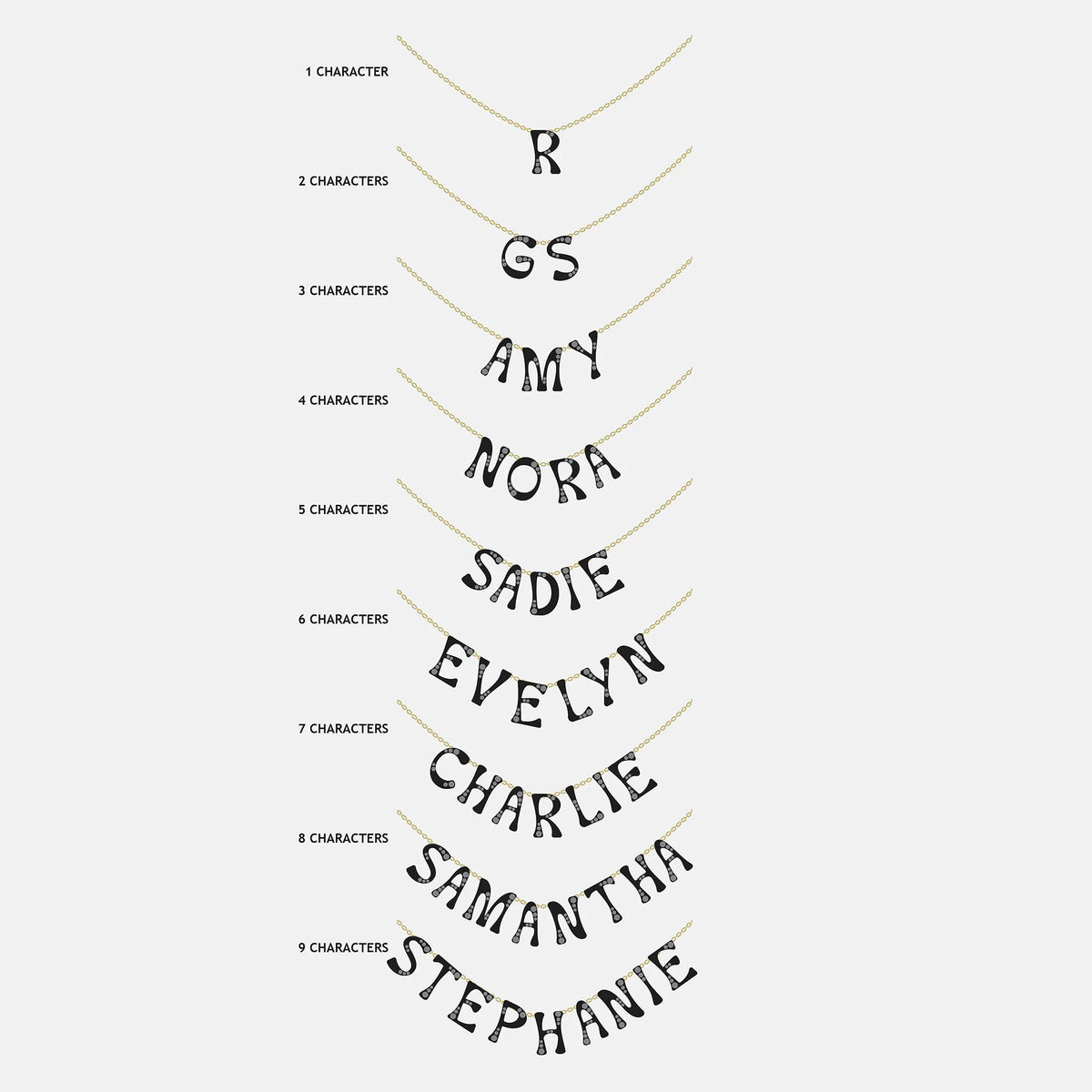 Lavisa - Custom Nameplate Necklace With Crystal Letter Accents - Product Gallery View 8