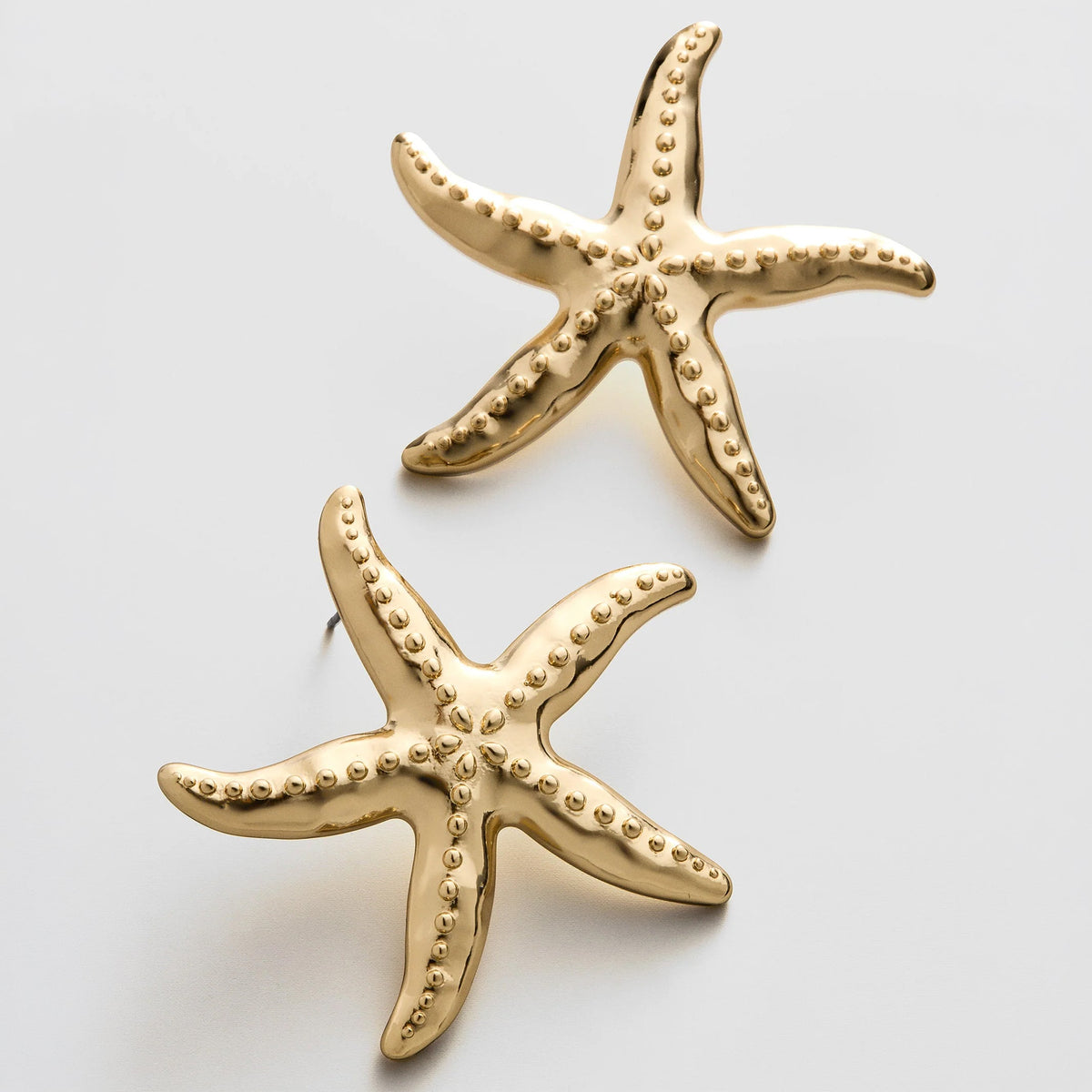 Lavisa - Oversized Starfish Statement Earrings - On-Model & Scale View