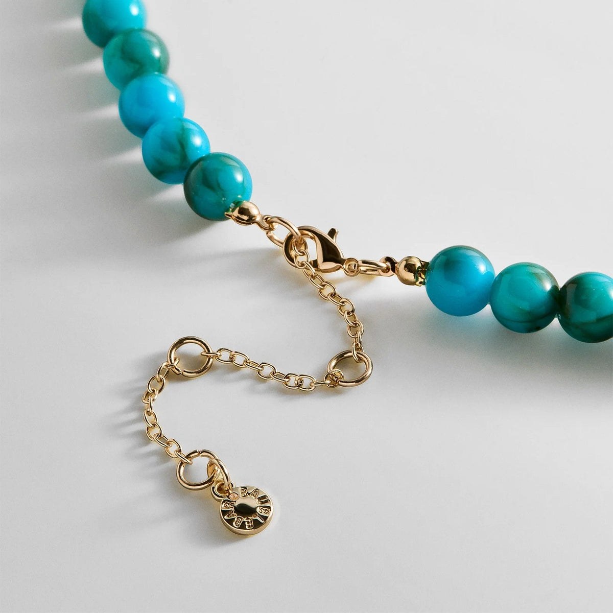 Lavisa - Turquoise Bead Semi-Precious Statement Necklace - Clasp & Finish View