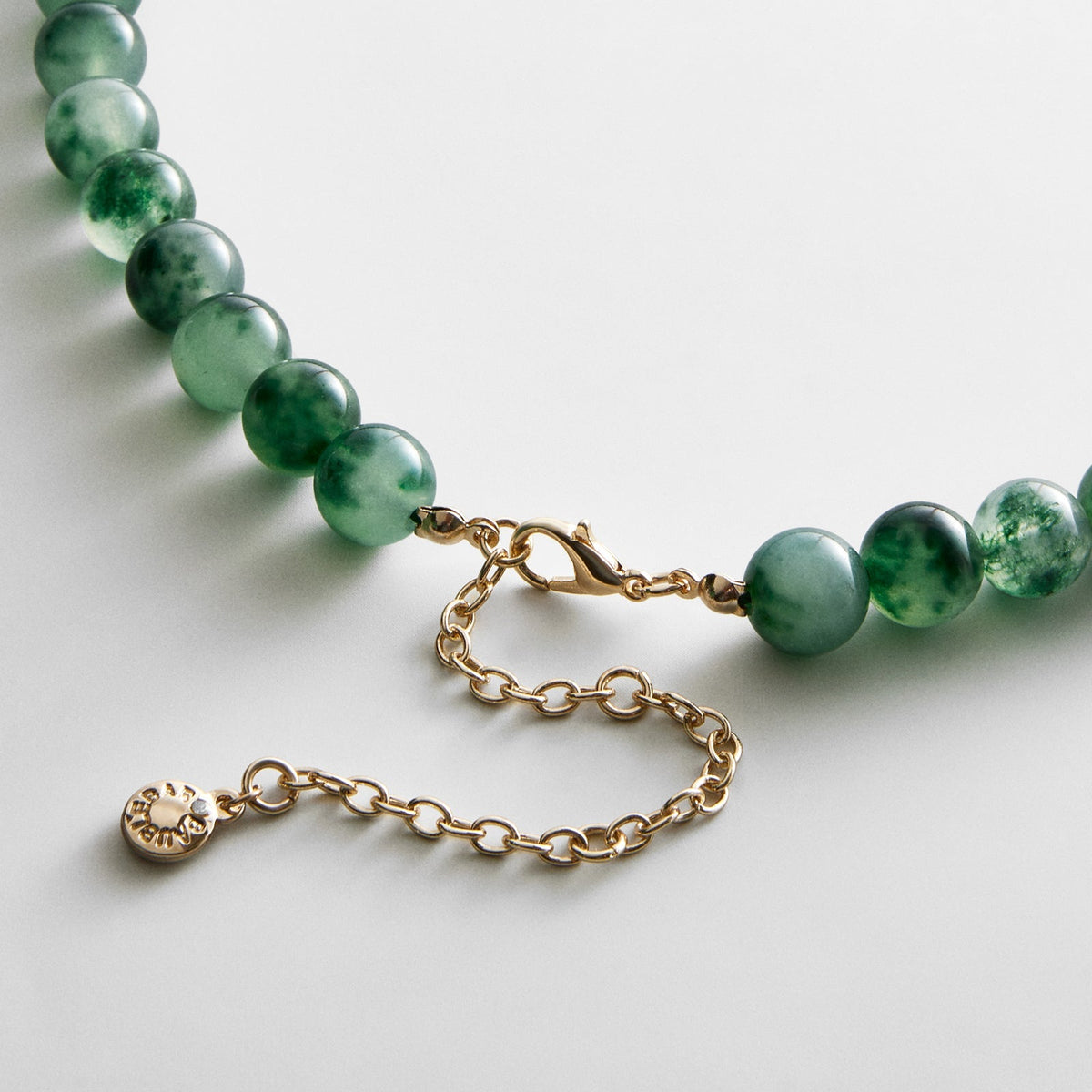 Lavisa - Semi-Precious Jade And Tiger Eye Necklace - Clasp & Finish View