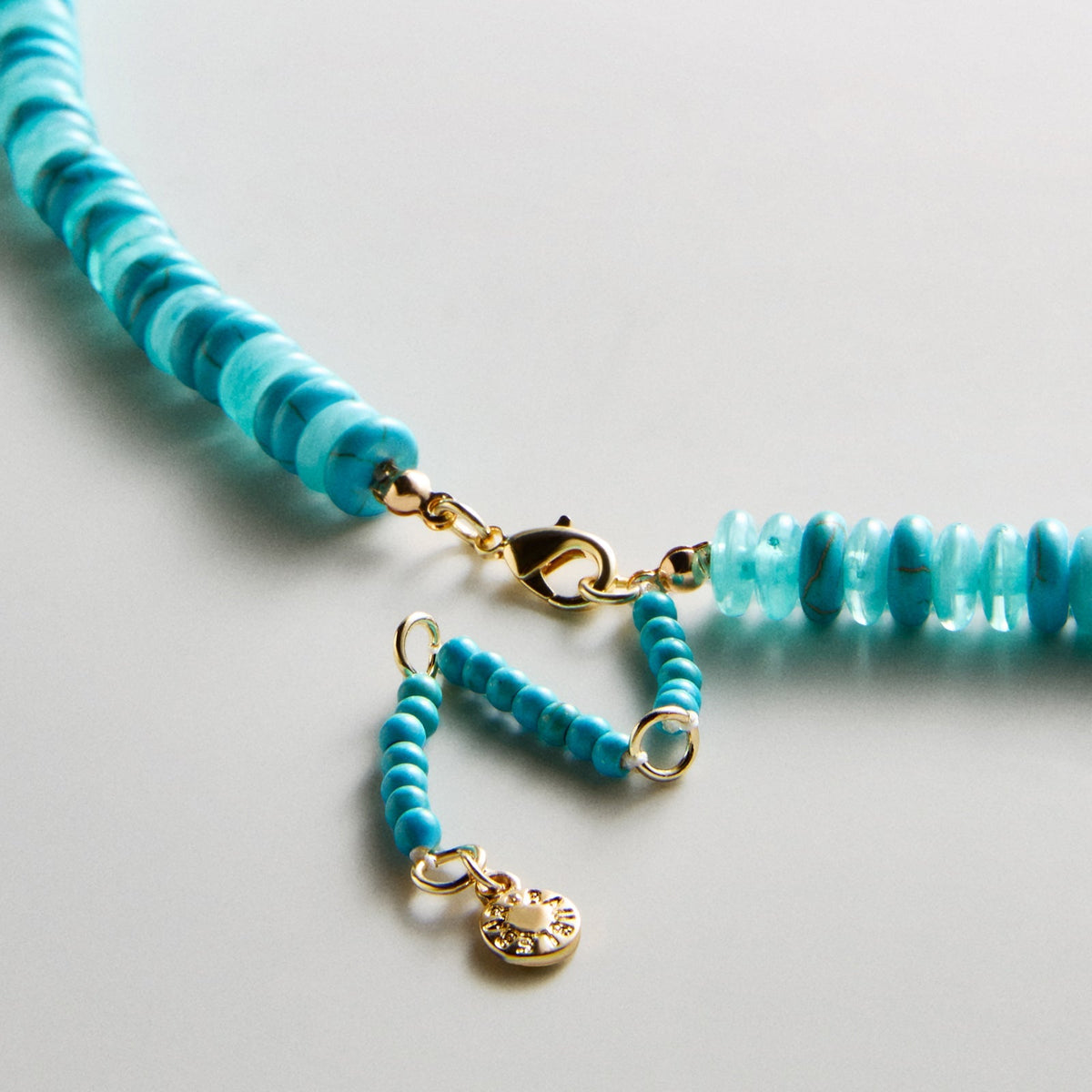 Lavisa - Turquoise Beaded Long Necklace - Side Profile View