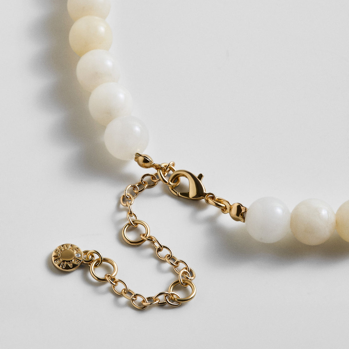 Lavisa - Ivory Beaded Pendant Layering Necklace - Clasp & Finish View