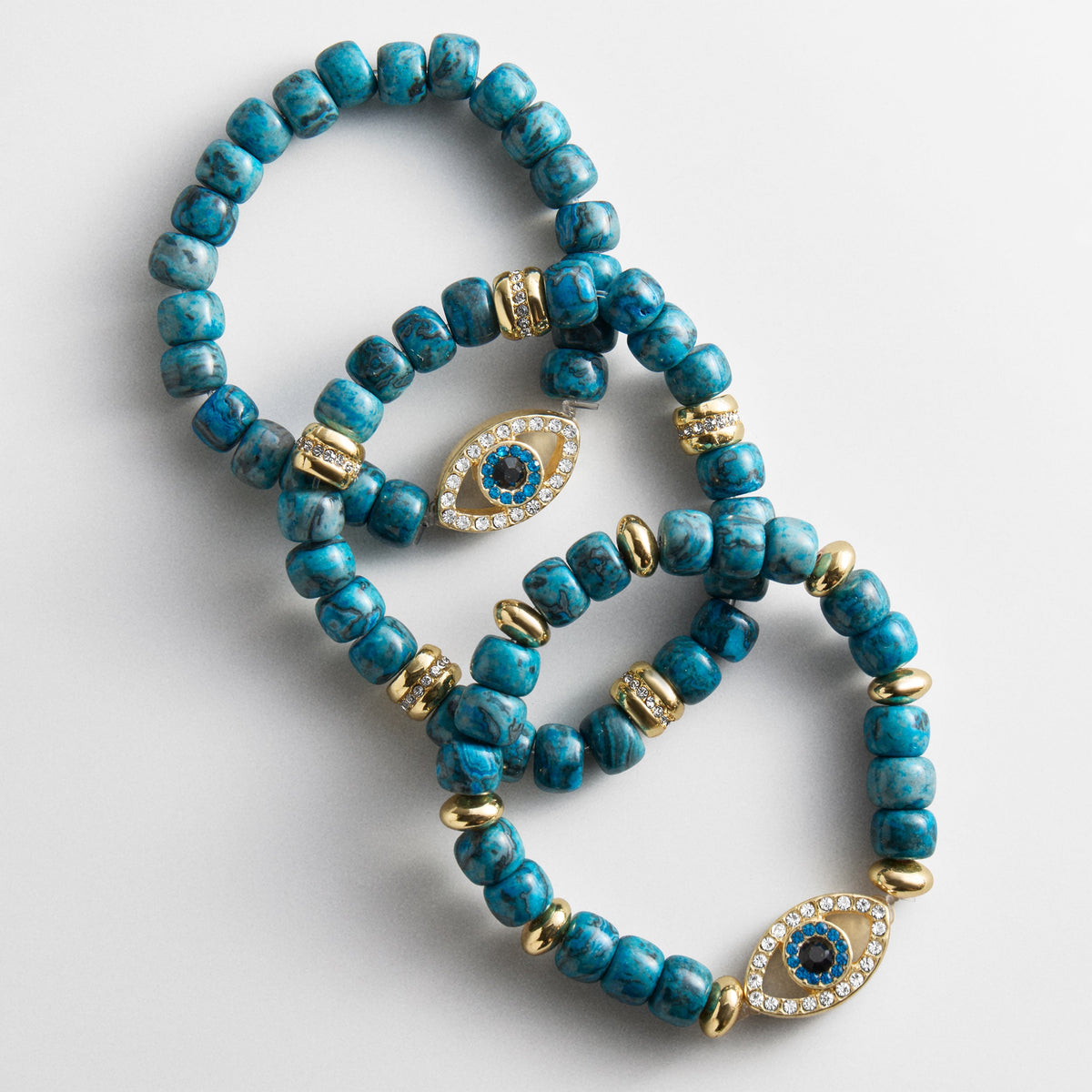 Lavisa - Evil Eye Beaded Energy Stackable Bracelet Set - Clasp & Finish View