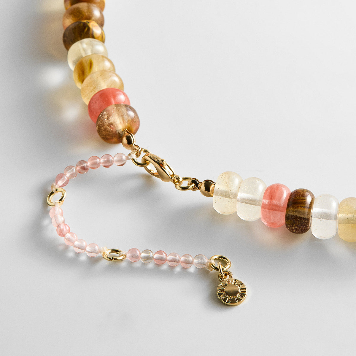 Lavisa - Rutilated Quartz Semi-Precious Beaded Layering Necklace - Clasp & Finish View