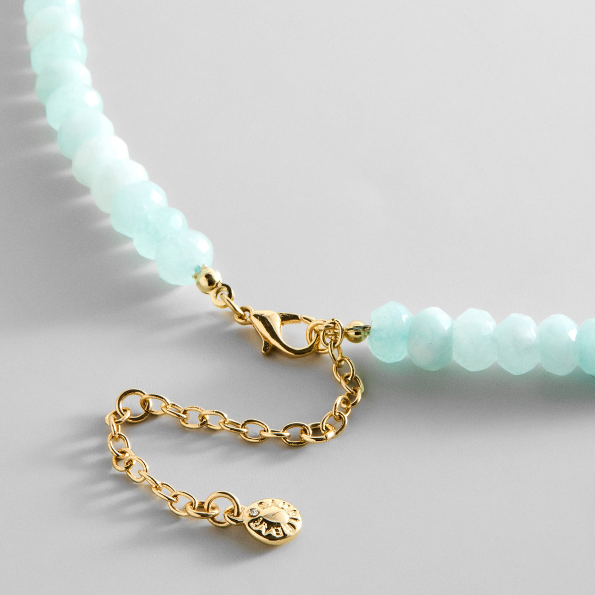 Lavisa - Semi-Precious Beaded Necklace with Blue Chalcedony - Clasp & Finish View