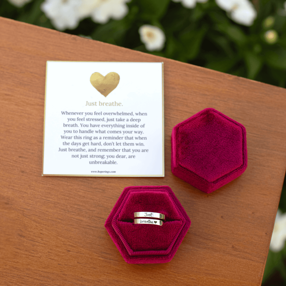 Lavisa - Just Breathe Mindfulness Adjustable Ring