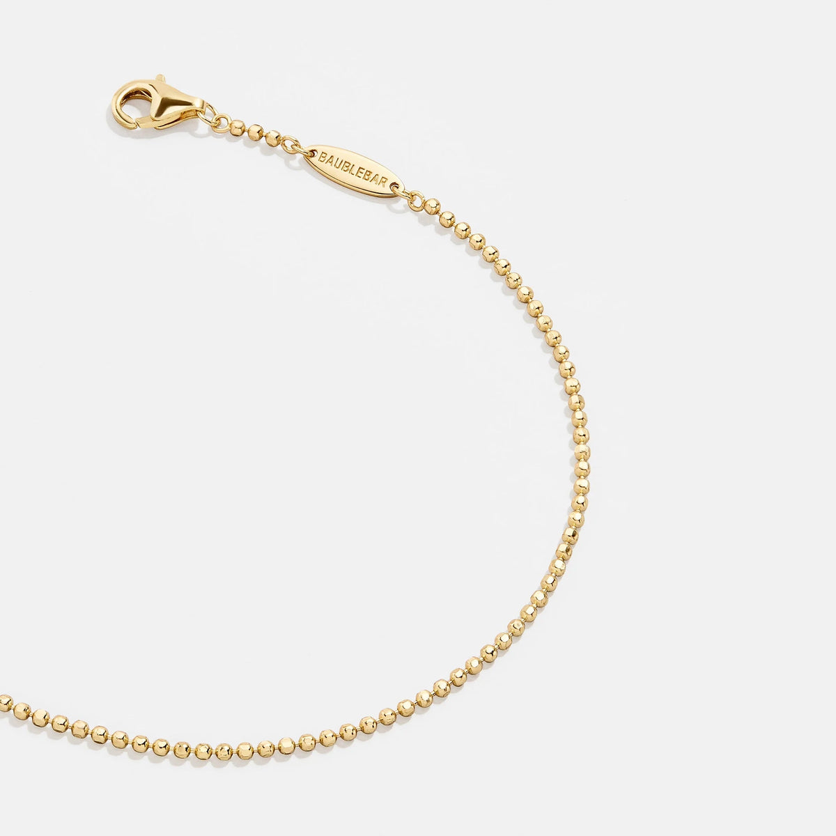 Lavisa - Dainty 18K Gold Ball Bead Chain Bracelet - On-Model & Scale View