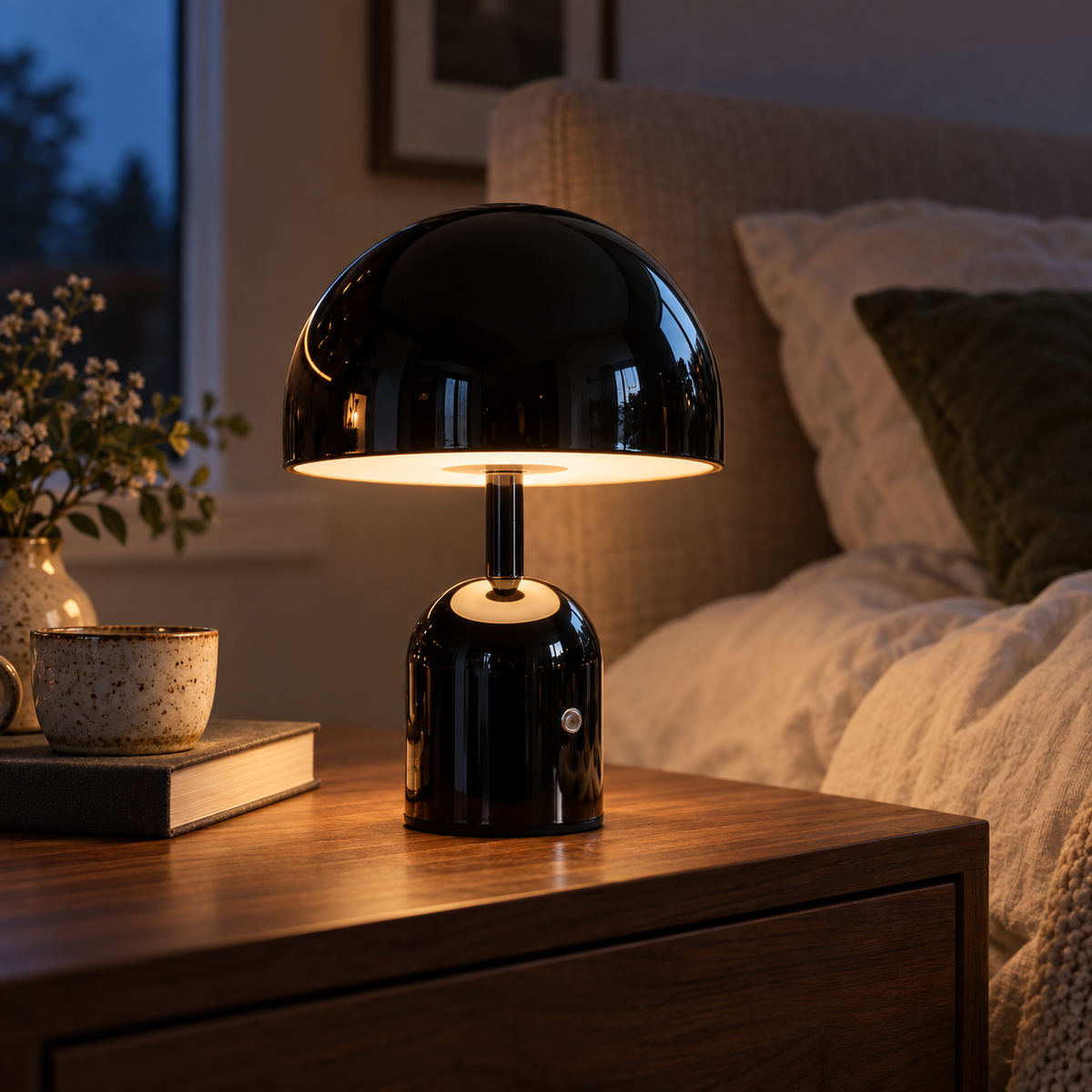 Lavisa - Cordless Mushroom Rechargeable Metal Table Lamp