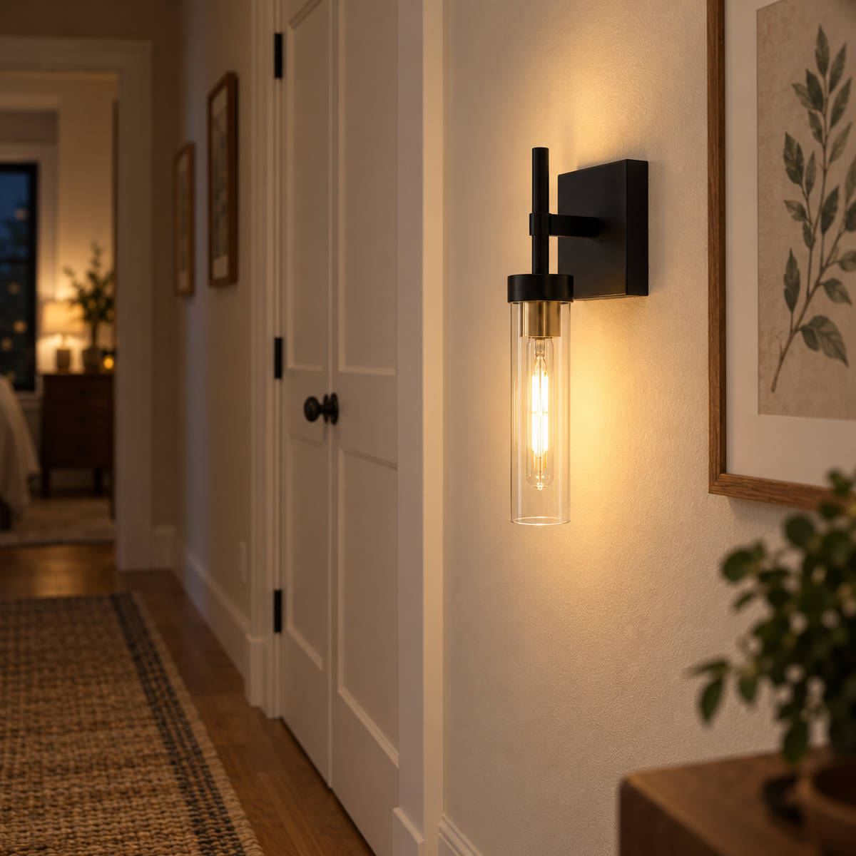 Lavisa - Cordless Wall Sconce Battery Operated Glass Candle Lamp