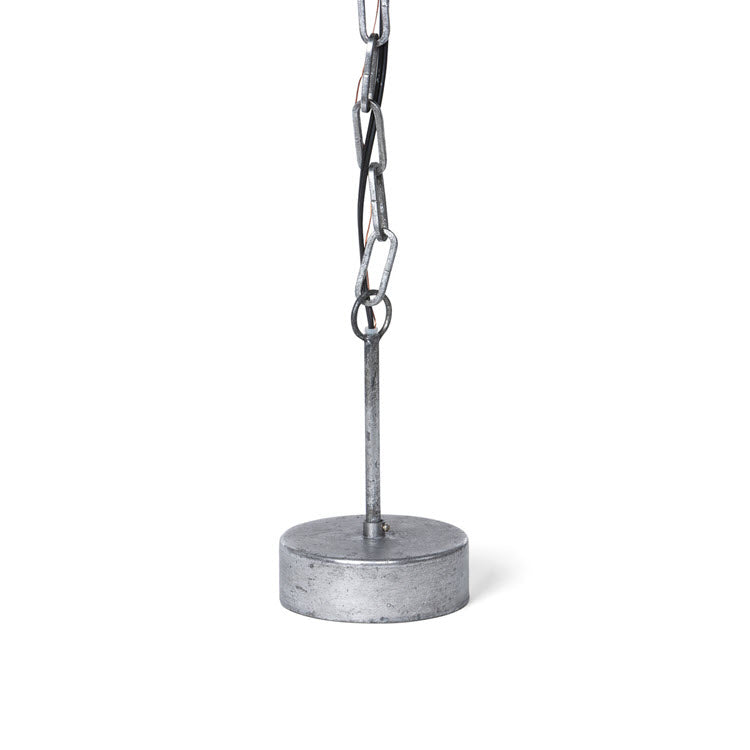 Lavisa large floral pendant light with silver finish and iron petals (View 2)