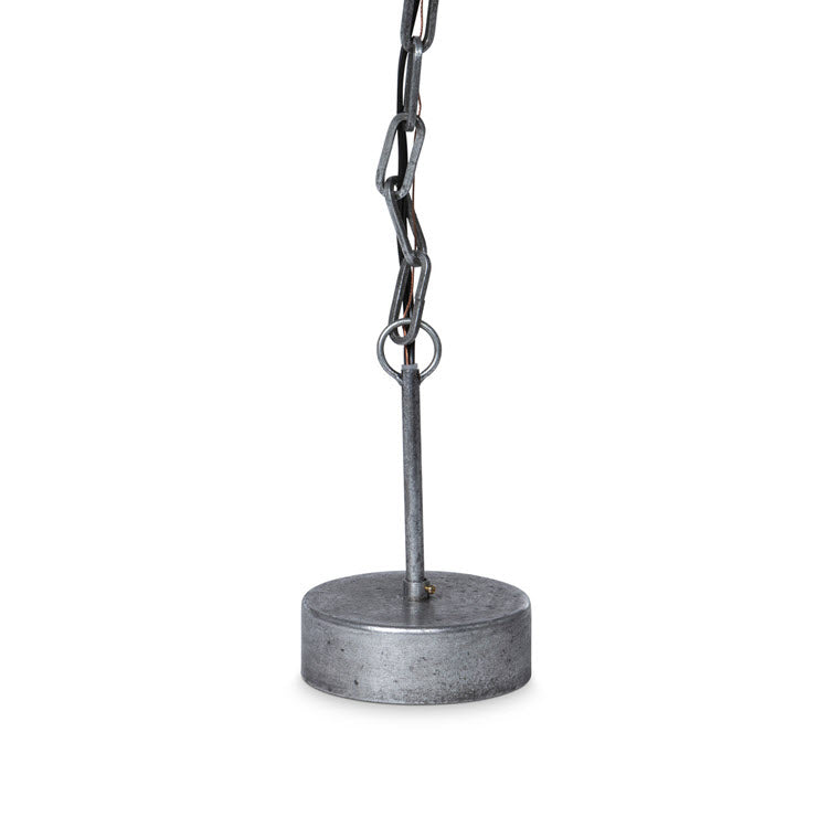 Lavisa monstera vine silver iron pendant light fixture hanging against neutral background (View 3)