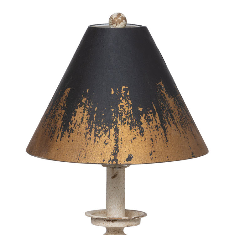 Lavisa distressed metal buffet lamp with rust shade and antique white base (View 3)