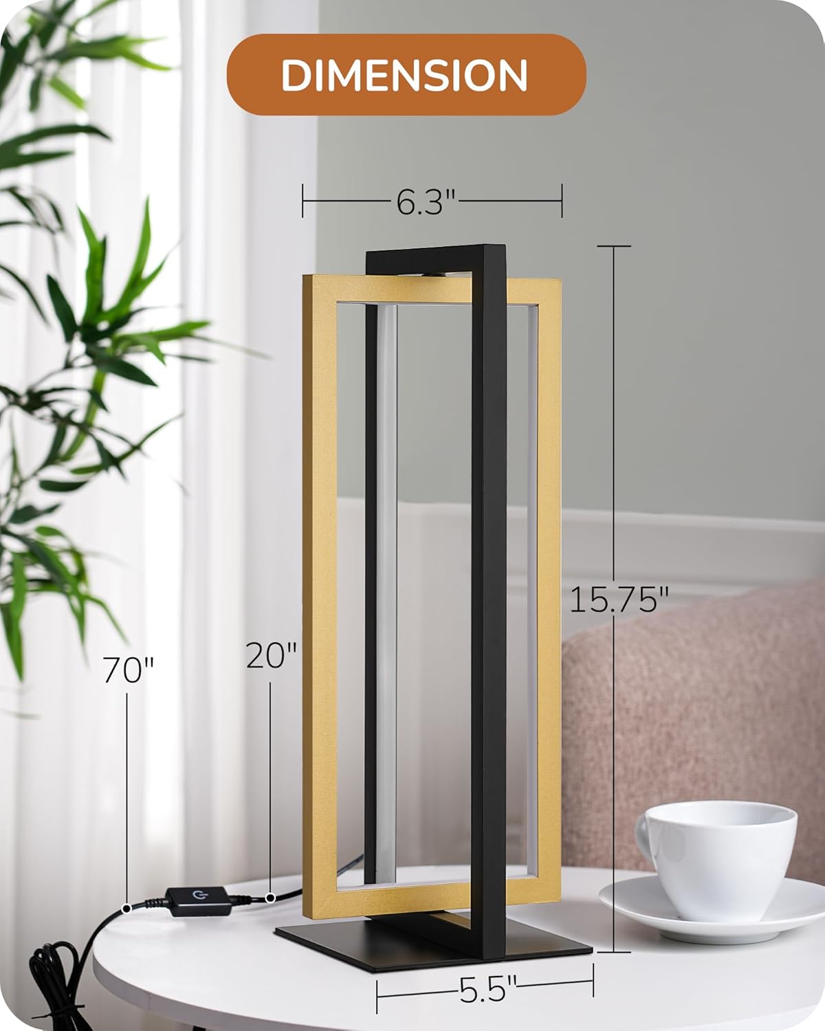 Lavisa - Modern Dual-Frame Dimmable LED Table Lamps Set of 2