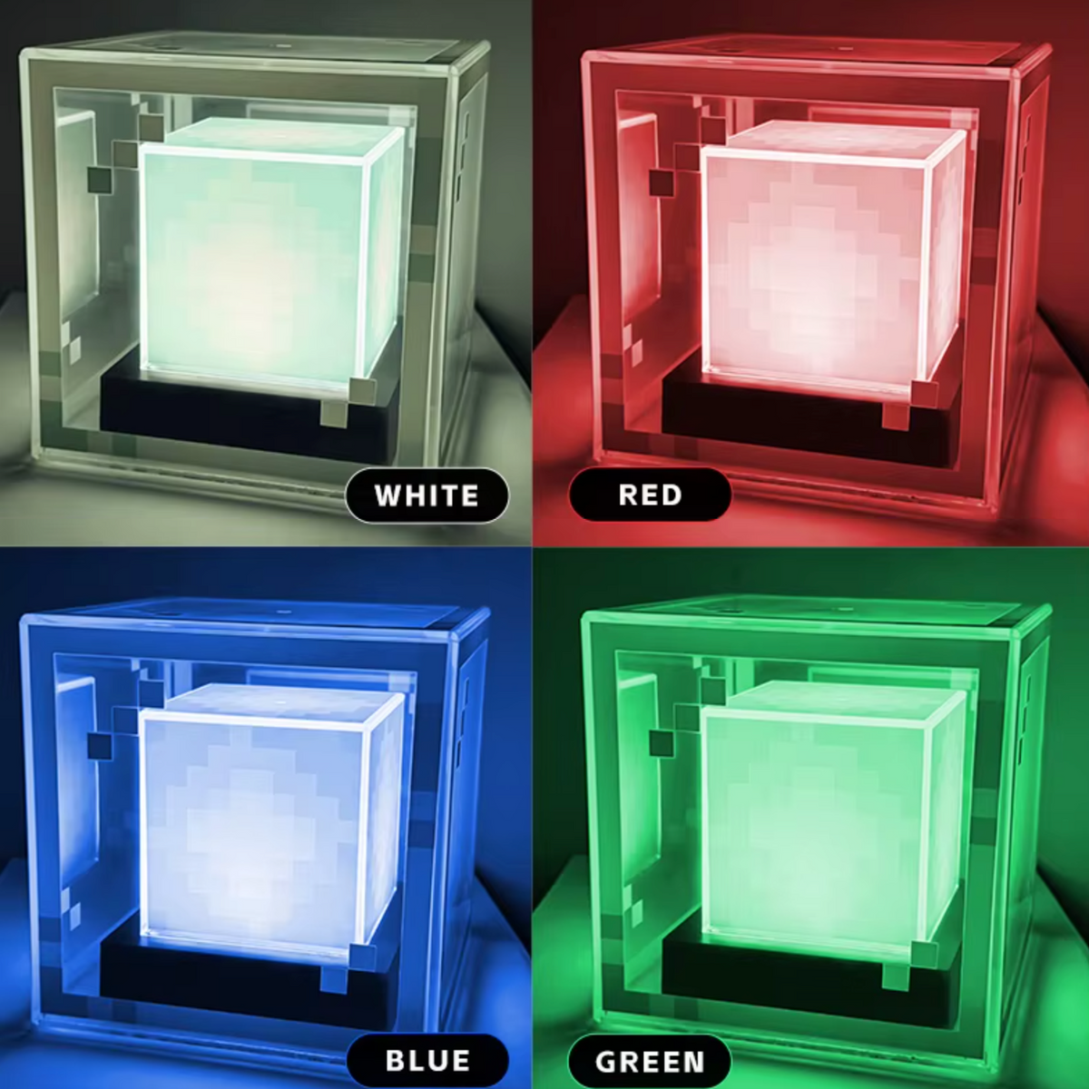Lavisa rechargeable pixel glow lamp with multi-color switching for desks and gaming setups (View 7)