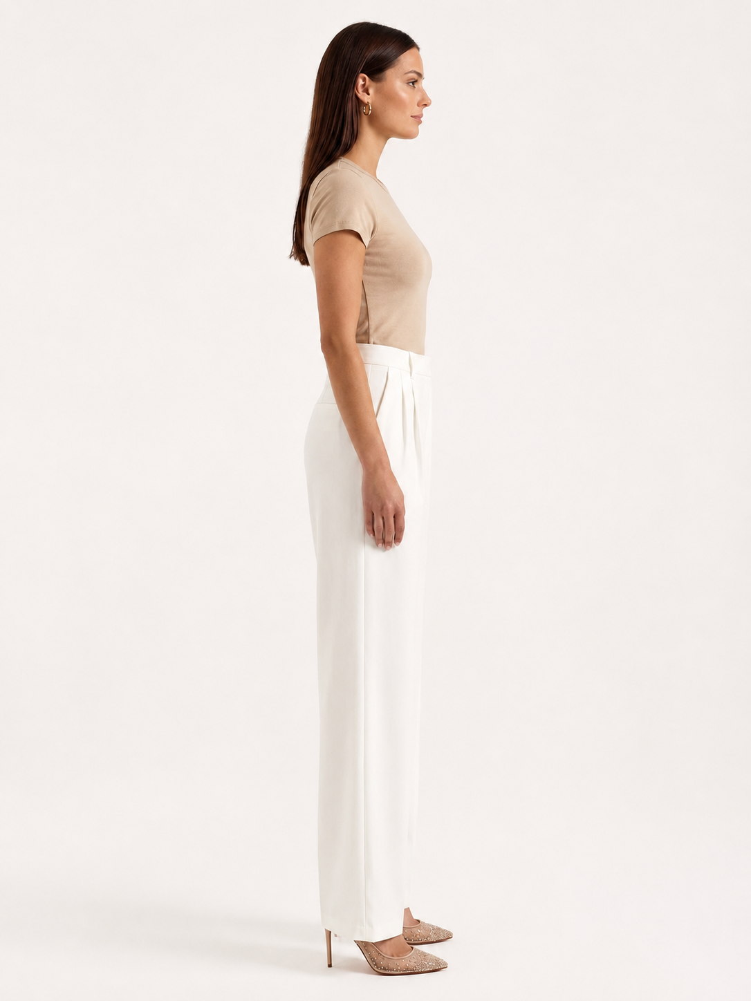 Lavisa - Women's High-Waisted Wide Leg Office Pants - Smart Casual Work Trousers