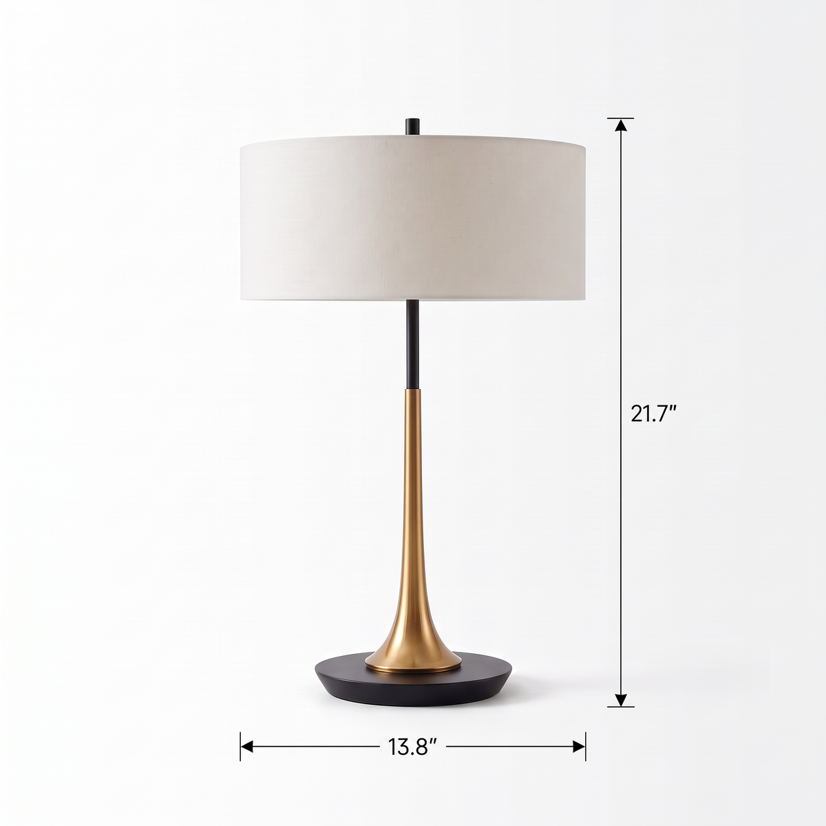 Bronze Teardrop Table Lamp with Fabric Shade