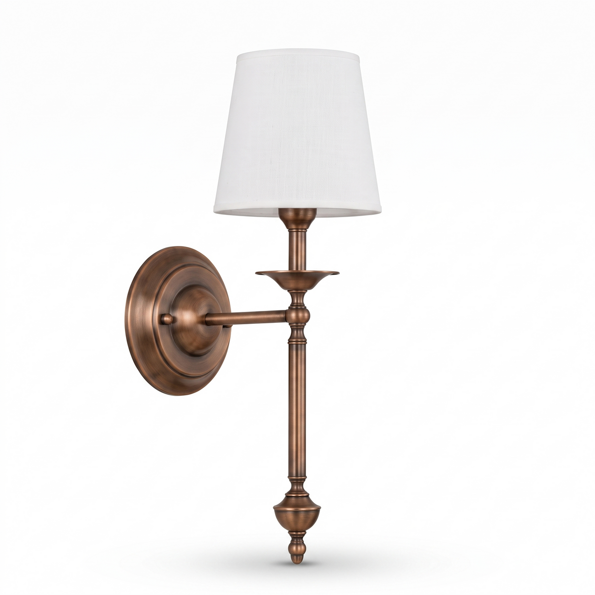 Lavisa - Antique Copper Wall Sconce with Fabric Shade