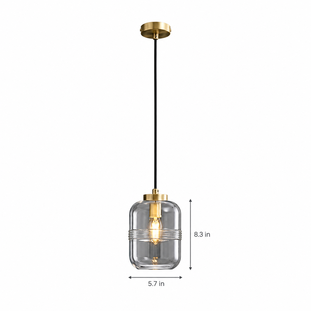 Lavisa - Threaded Glass Pendant Light with Copper