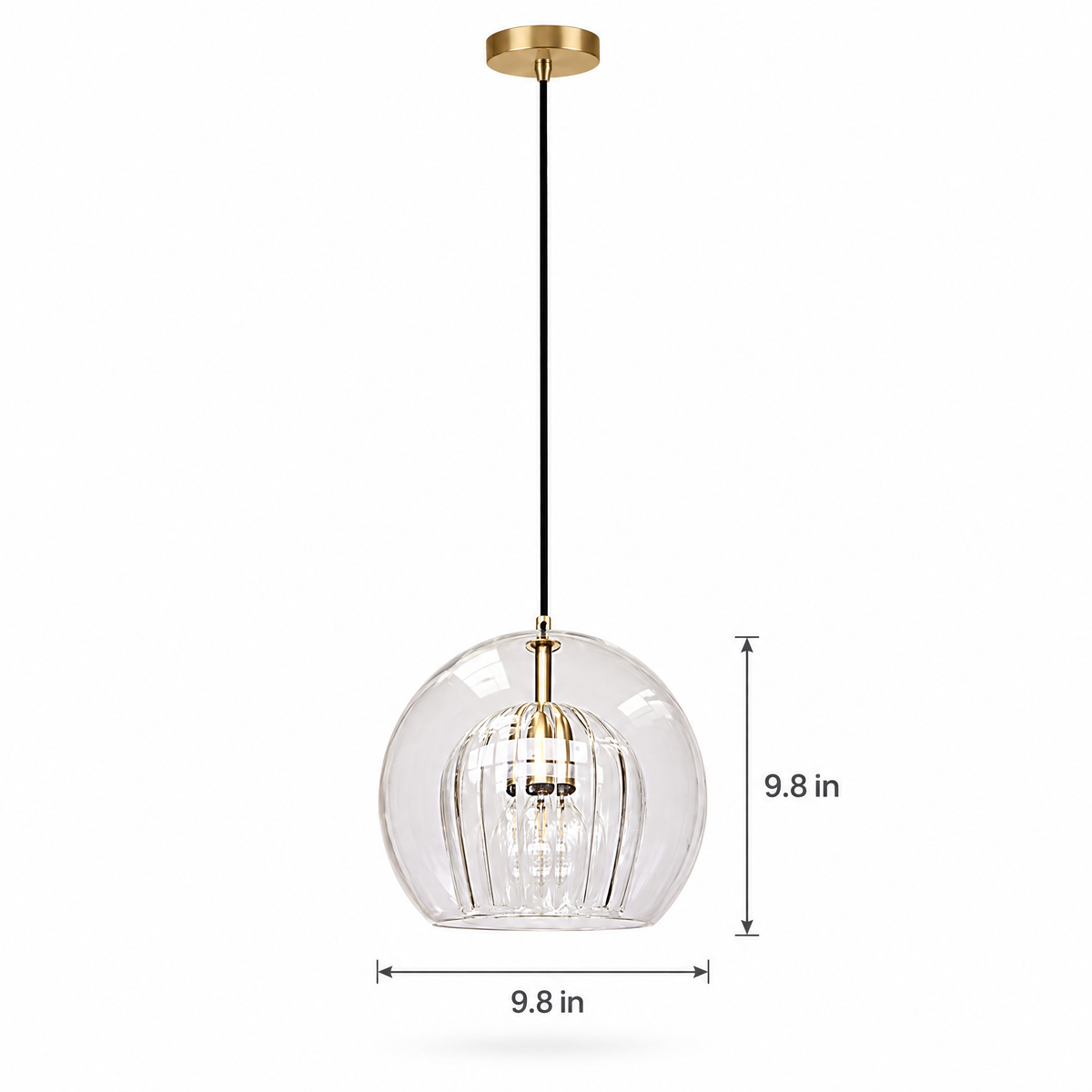 Lavisa - Copper and Glass Globe Pendant Light