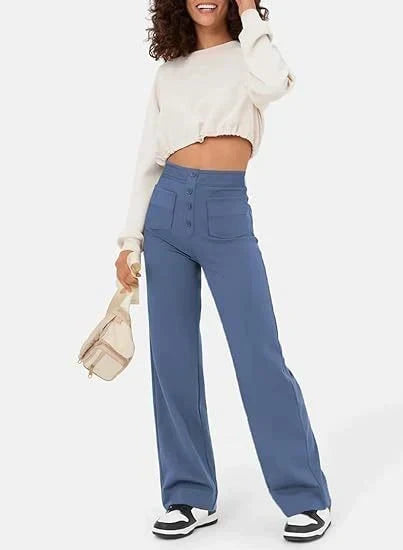Lavisa - Women's High Waist Stretch Pull-On Pants - Casual Elastic Trousers