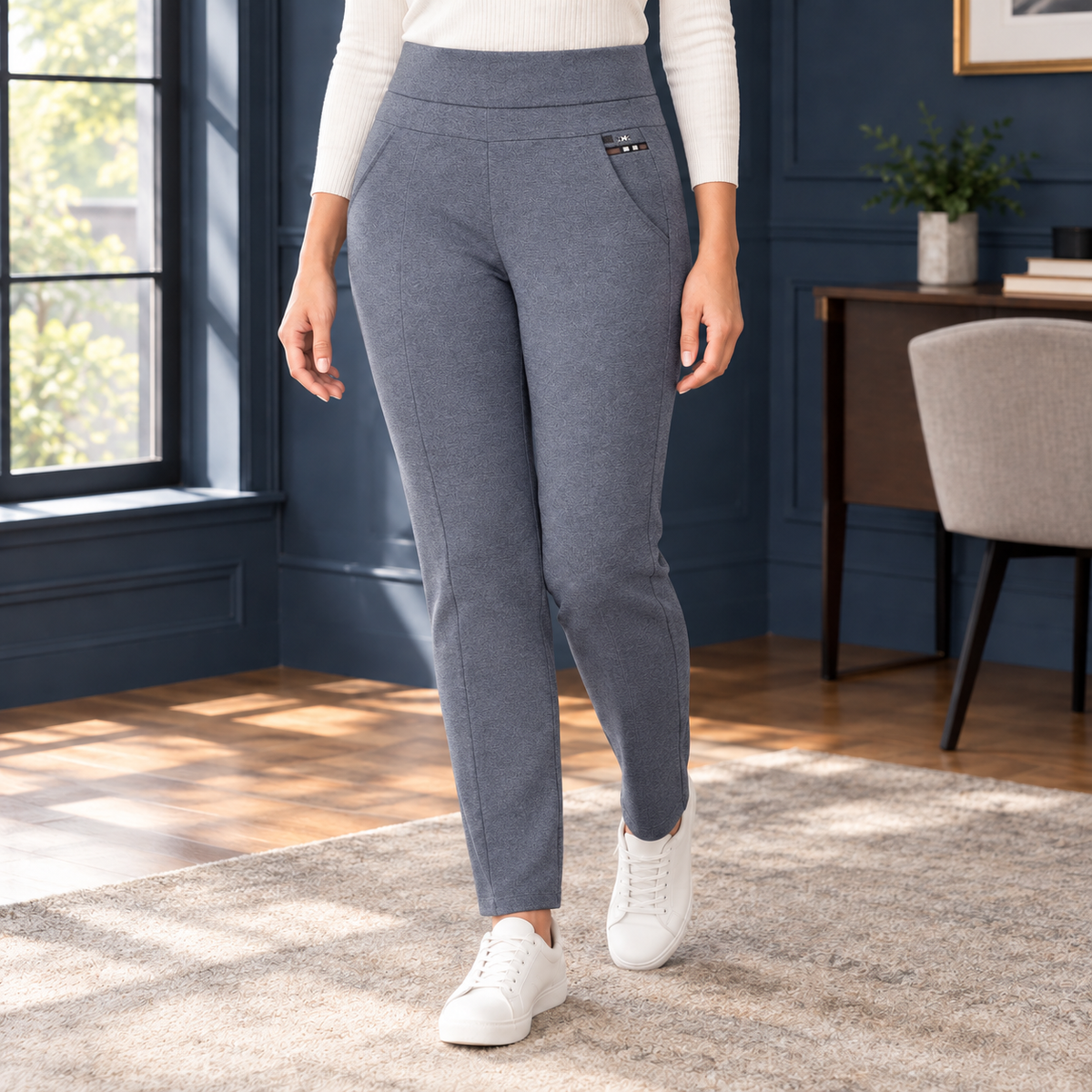 Lavisa - Women's High-Rise Tapered Pull-On Pants - Slim Fit