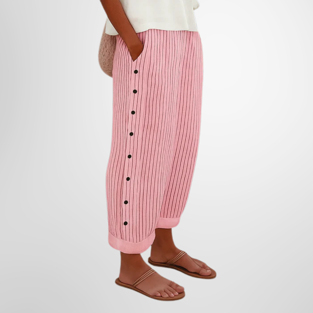 Lavisa - Wide Leg Travel Pants with Elastic Waistband