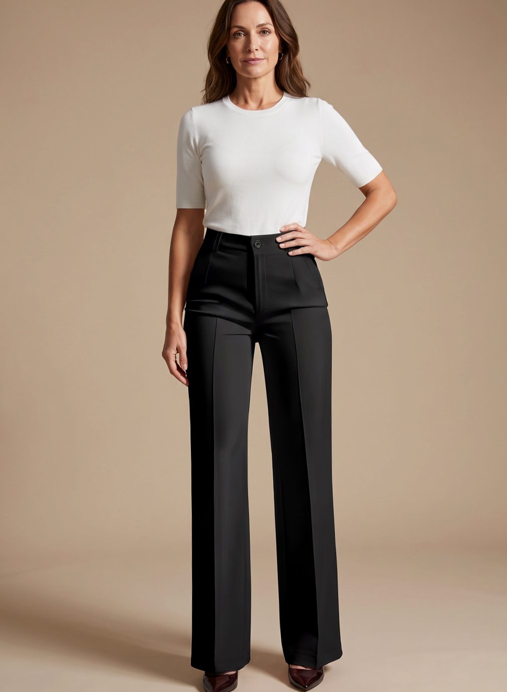 Lavisa - Womens High Waist Pleated Dress Pants