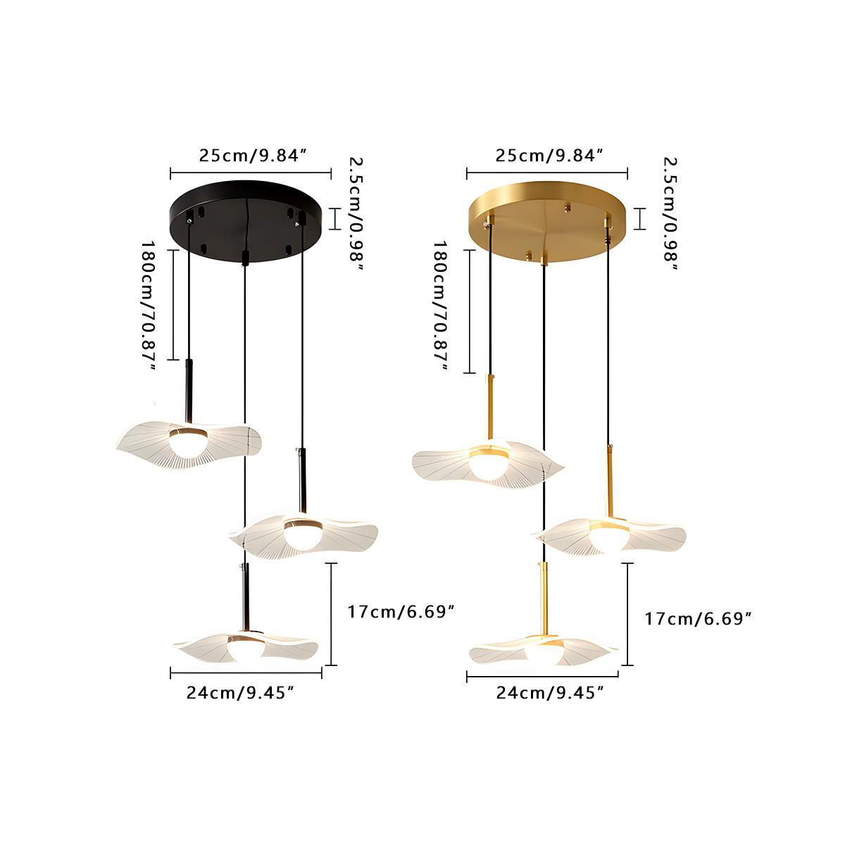 Lavisa - Modern Copper Lotus Leaf Bar LED Pendant Light