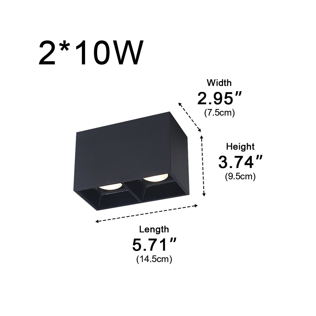 Lavisa - Modern Minimalist Aluminum Square COB Ceiling Spot Light