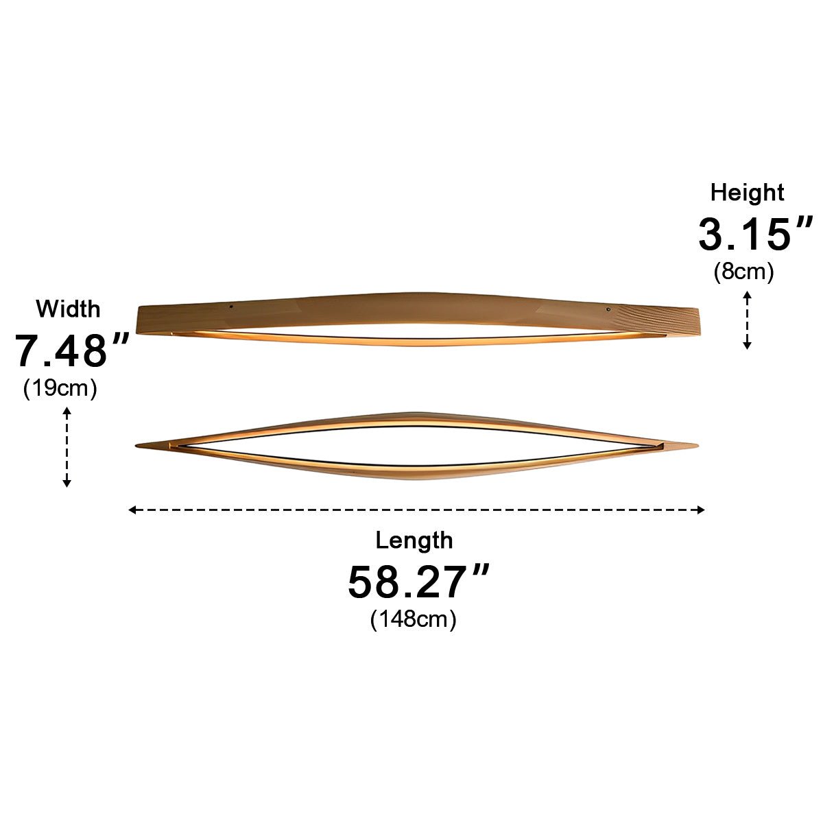 Lavisa - Modern Diamond Wood LED Strip Ceiling Light