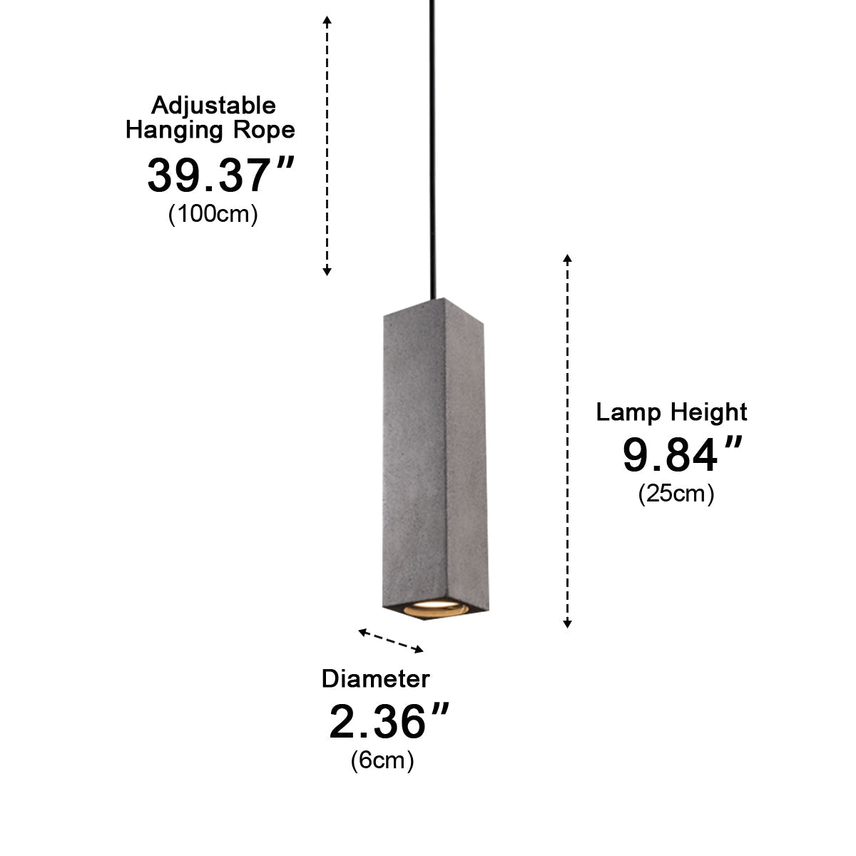 Lavisa - Modern Minimalist Concrete LED Pendant Light