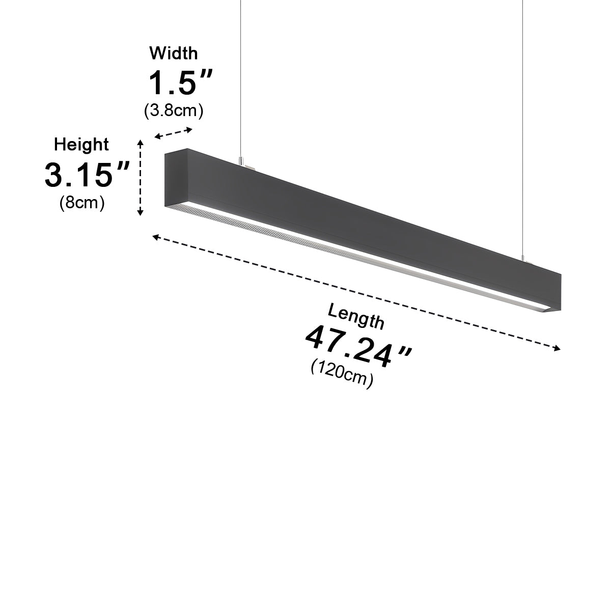 Lavisa - Minimalist Up and Down Linear LED Suspended Pendant Light