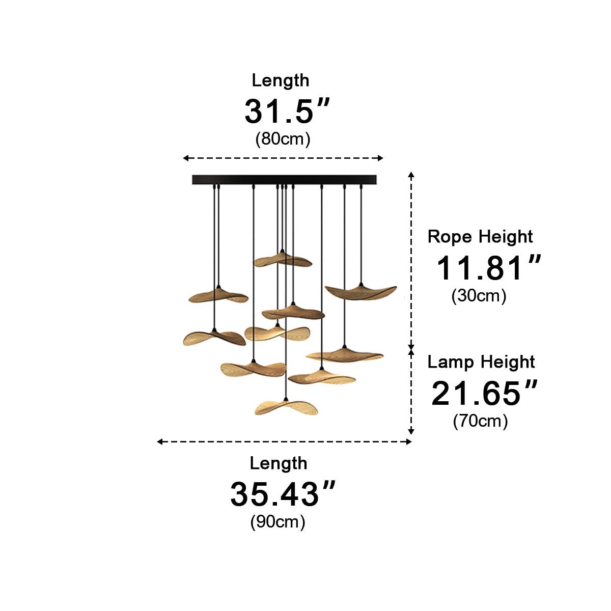 Lavisa - Modern Natural Wood Lotus Leaf LED Pendant Light