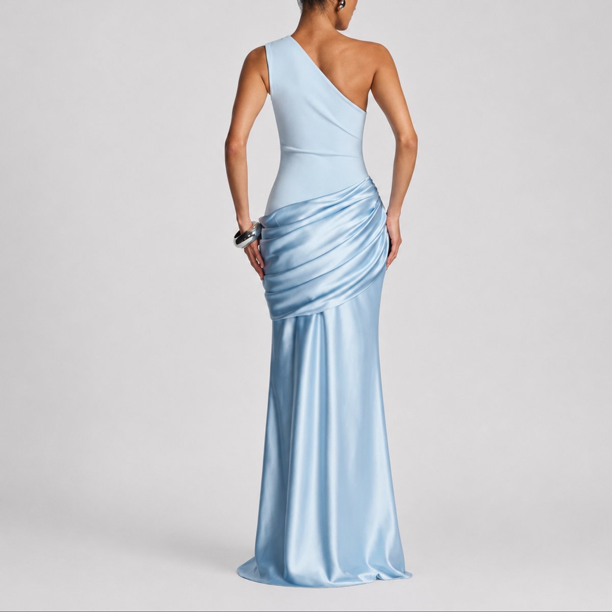 Women's Fall Wedding Guest Dresses One Shoulder Satin Maxi Gown - Variant Style 14 | Lavisa