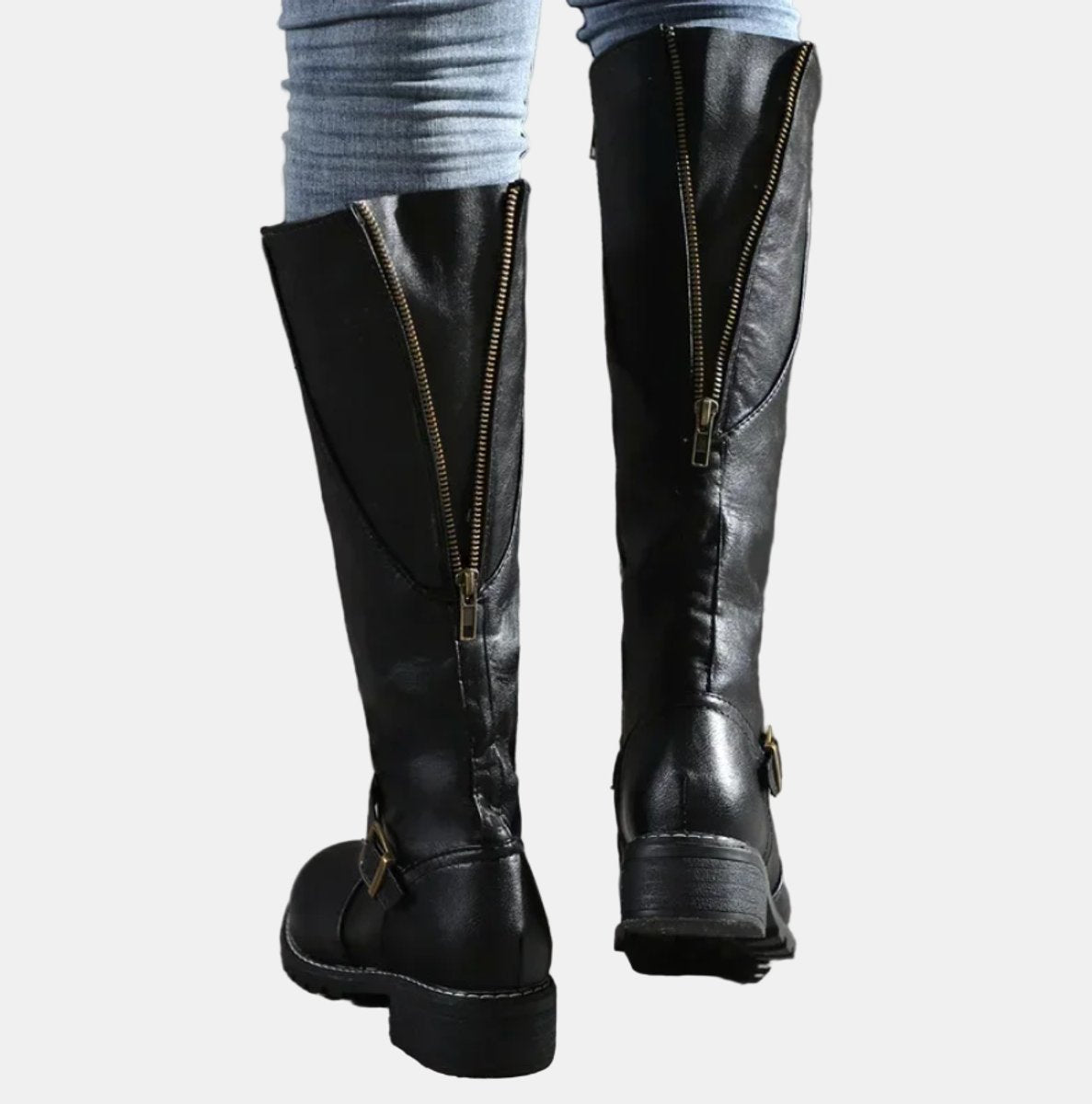 Women's Faux Leather Buckle Knee High Boots - Variant Style 8 | Lavisa