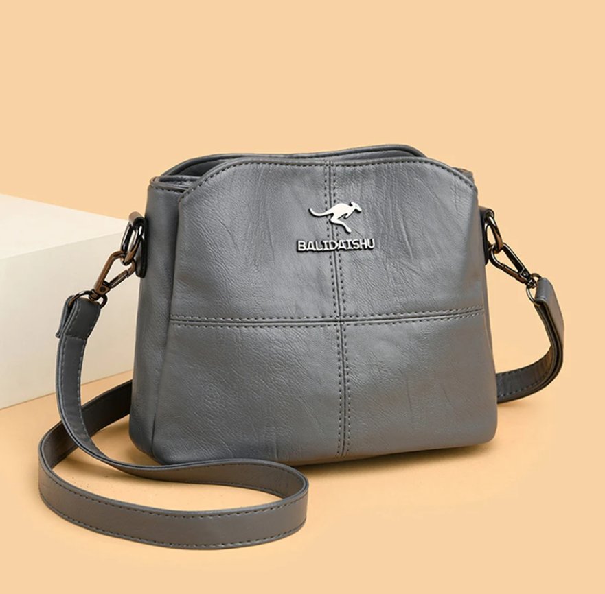 Lavisa - Women's Faux Leather Panelled Zip Crossbody Shoulder Bag
