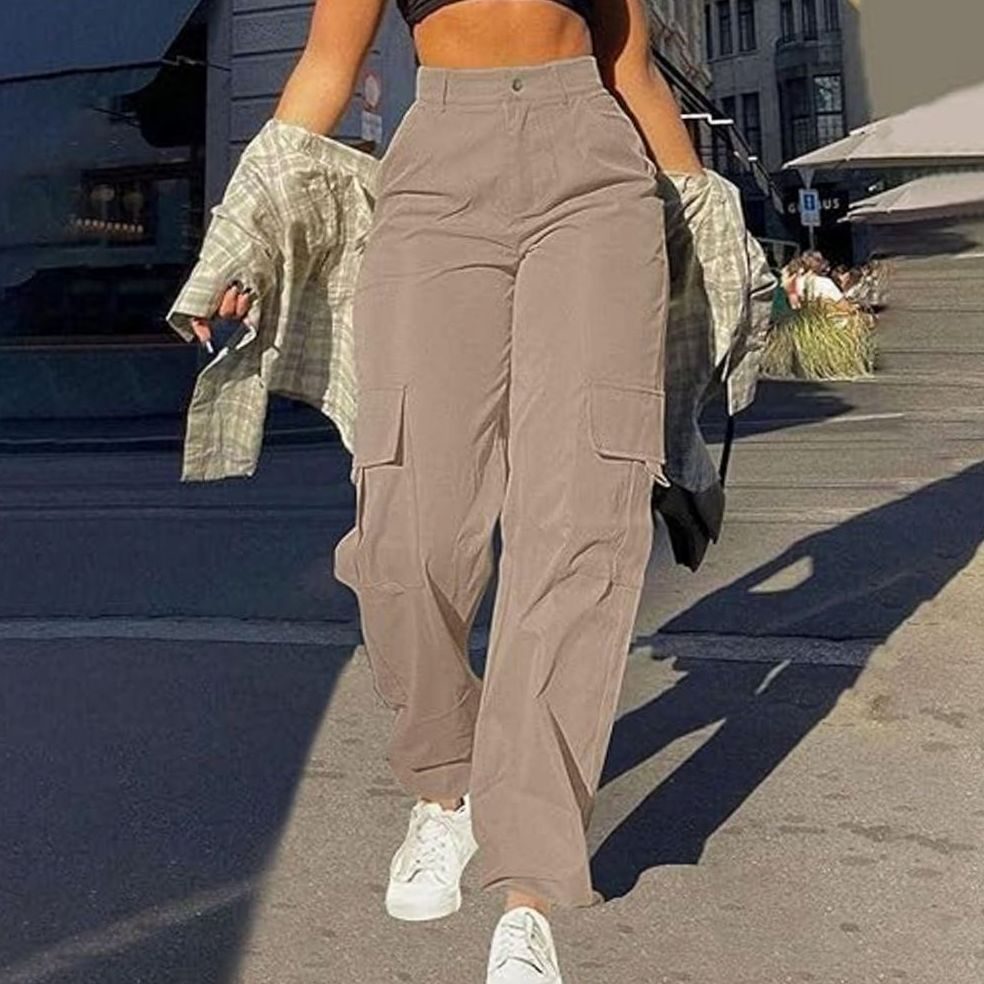 Lavisa - Womens High Waisted Wide Leg Cargo Pants