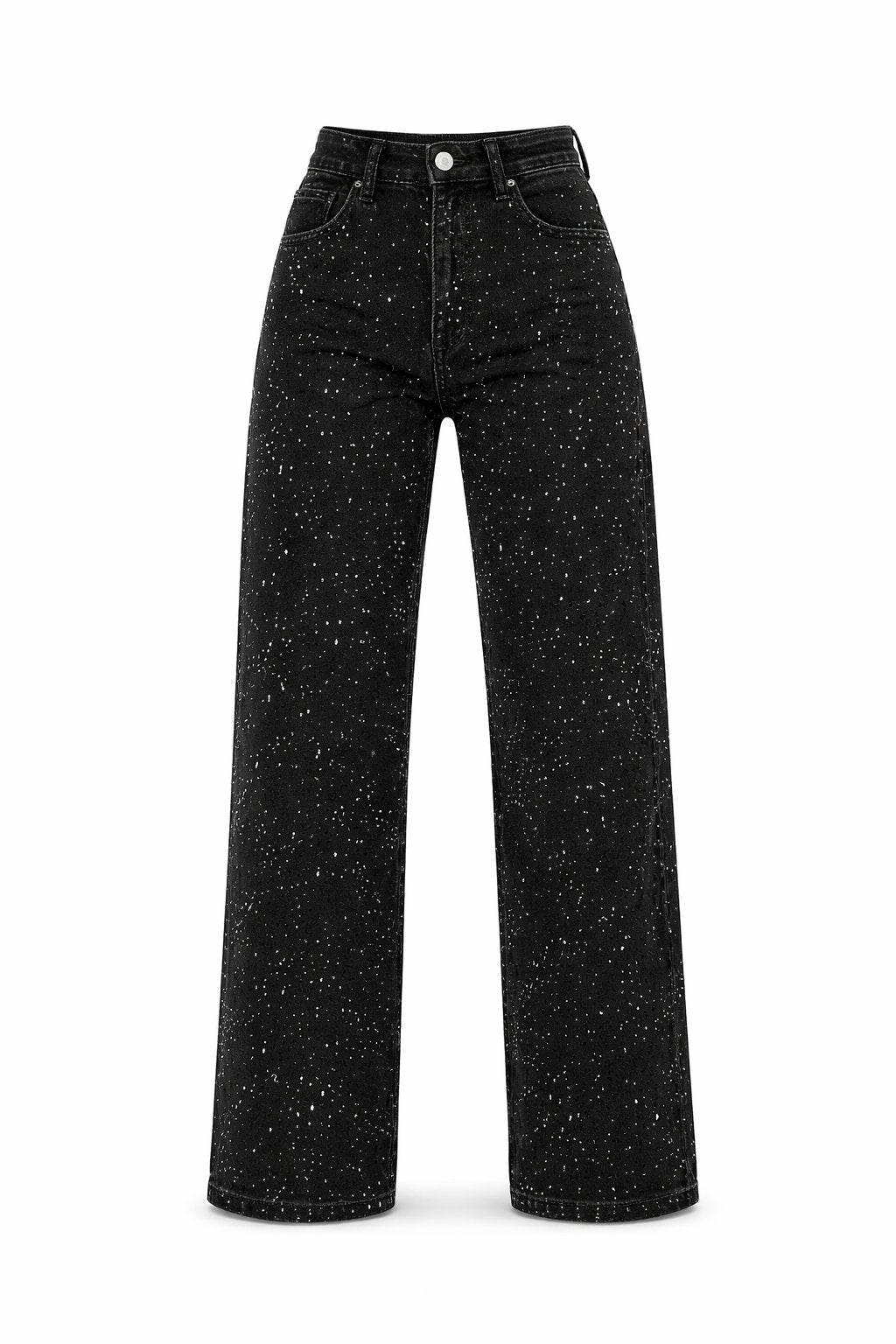 Women's High-Waist Wide-Leg Glitter Denim Jeans - Variant Style 12 | Lavisa