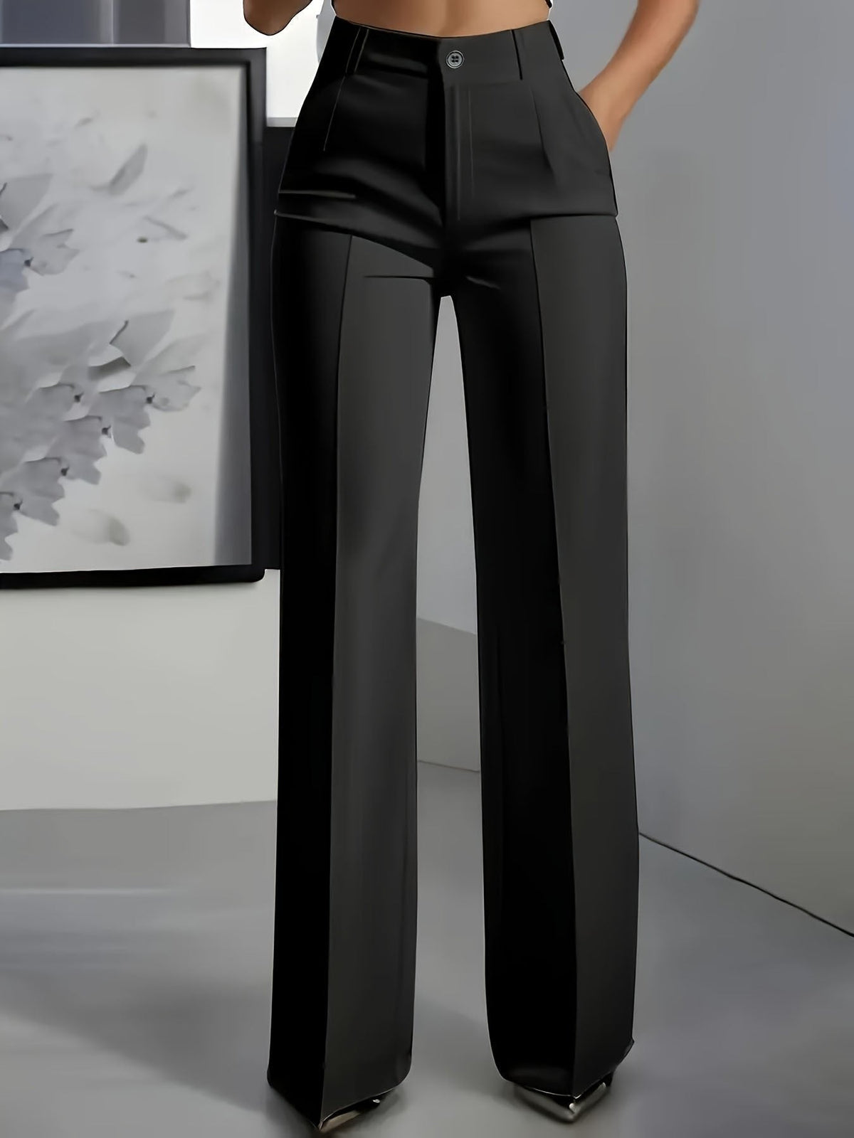 Lavisa - High Waisted Pleated Wide Leg Trousers