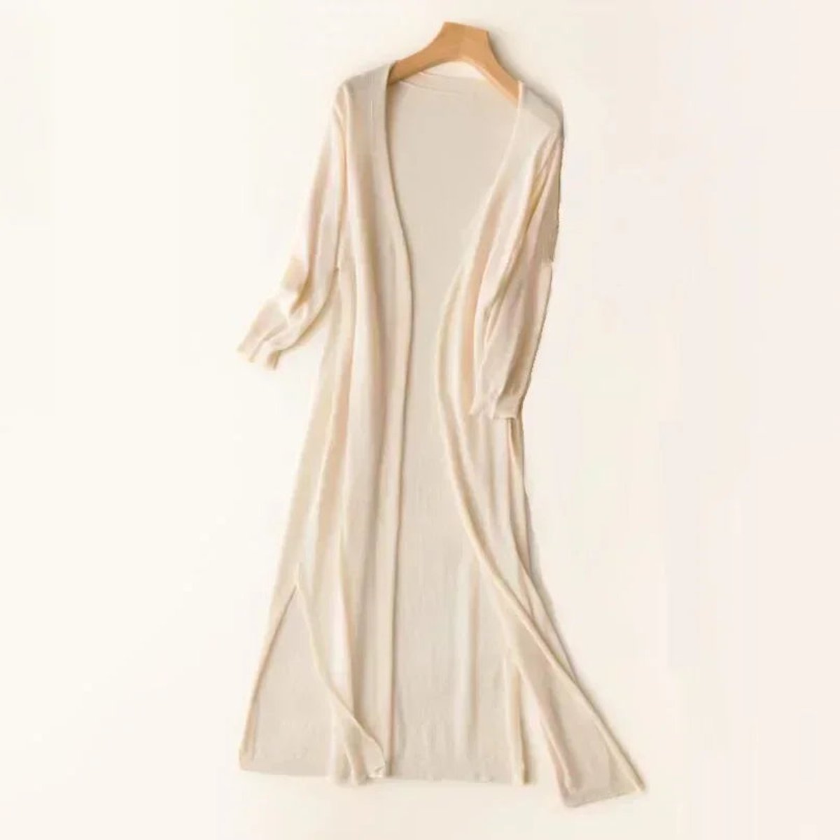 Women's Lightweight Long Open-Front V-Neck Cardigan - Variant Style 13 | Lavisa