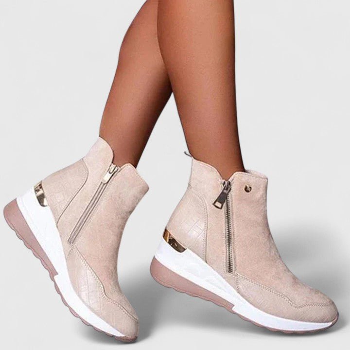 Women's Orthopedic Wedge Ankle Boots Zip-Up Croc-Panel Trainers - Variant Style 8 | Lavisa