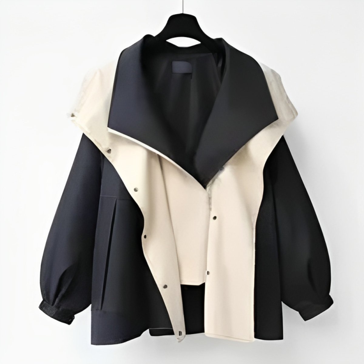 Women's Oversized Waterproof Windproof Trench Coat Dual-Collar - Lifestyle & Model Angle | Lavisa