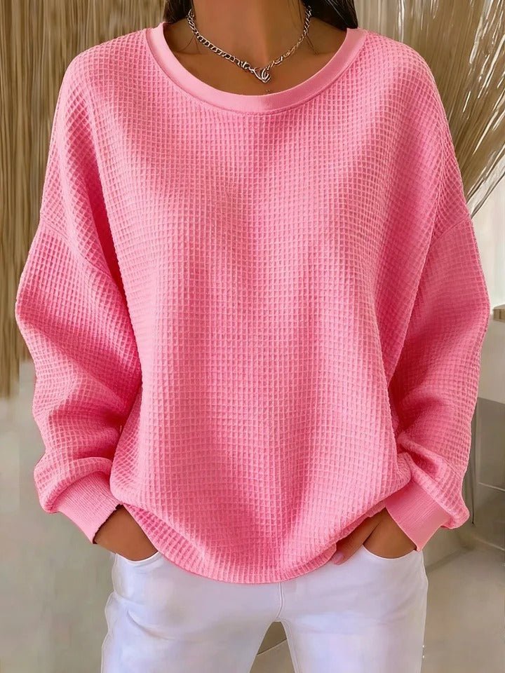 Women's Relaxed-Fit Textured Waffle-Knit Jumper - Variant Style 10 | Lavisa