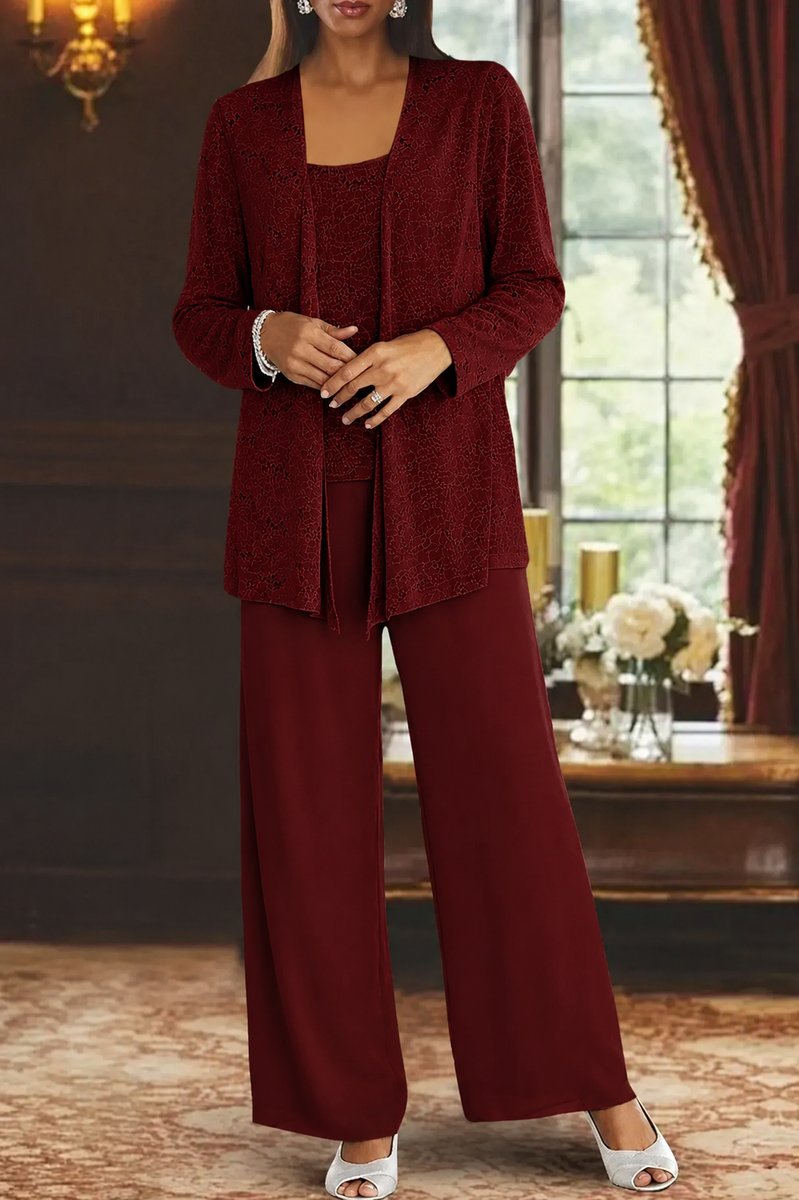 Lavisa - Women's Sequined Wide-Leg Three-Piece Occasion Set