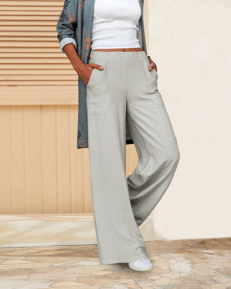 Lavisa - Women's High Waist Slim Fit Trousers Fitted Solid Dress Pants