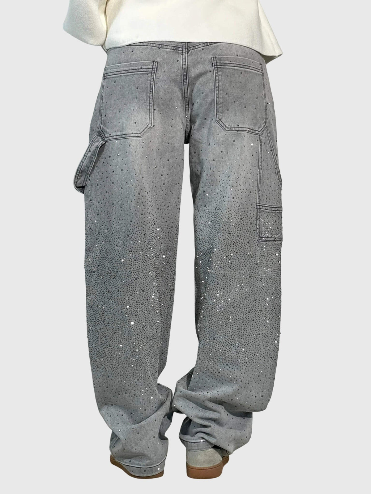 Lavisa - Elegant Diamond Embellished Loose Fit Pants for Women