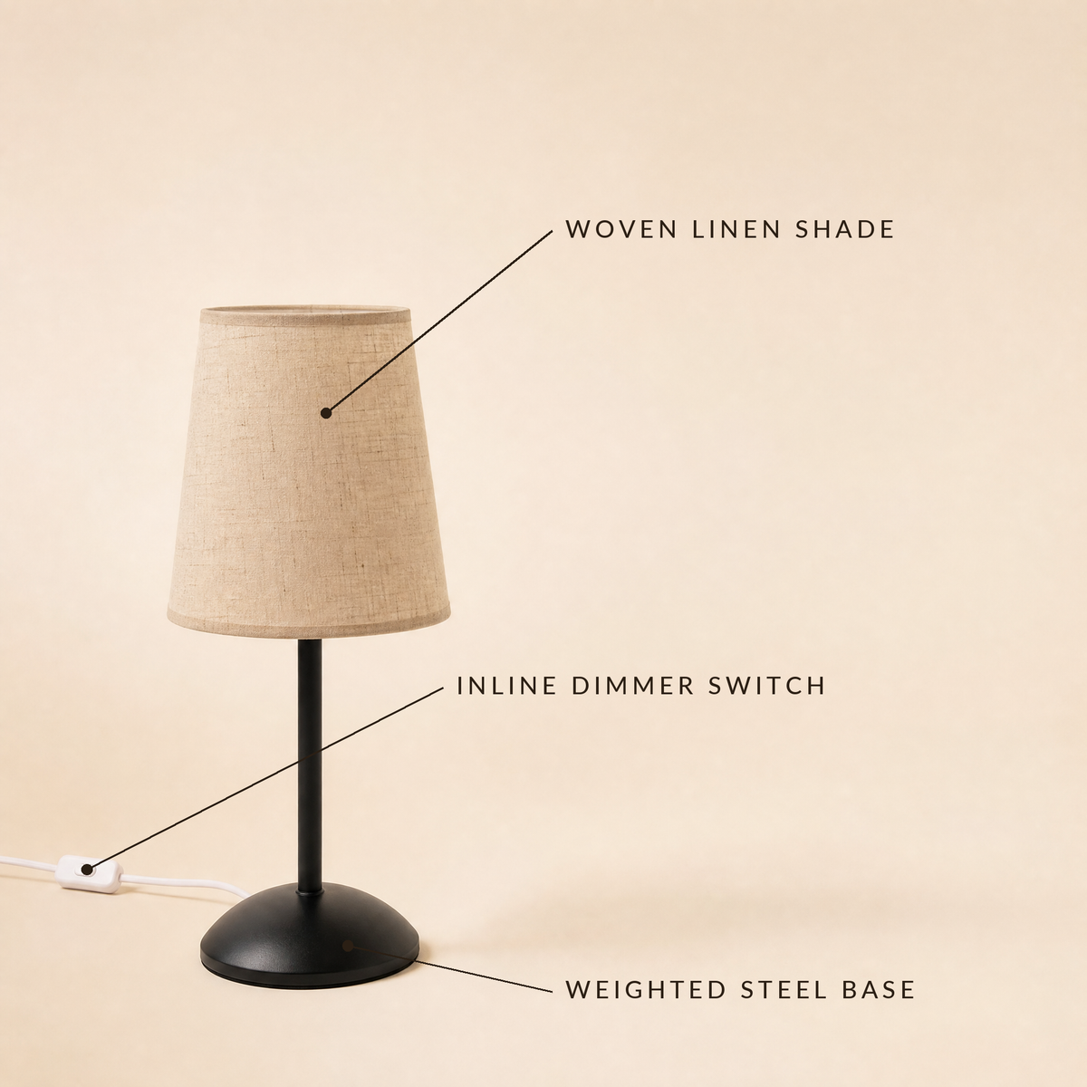 Lavisa - Portable Linen Shade USB Nursery Night Light