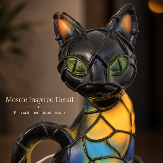 Lavisa - Stained Glass Cat Mosaic Night Light
