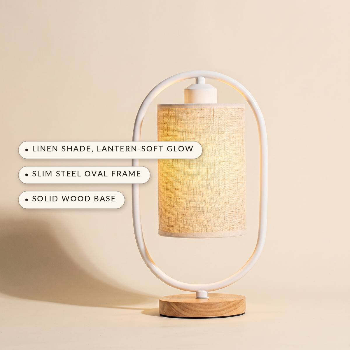 Lavisa - Woven Linen Lantern Table Lamp
